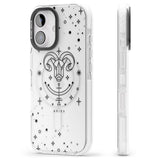 iPhone 16 Pro Max Aries Emblem - Transparent Design Black Impact Phone Case