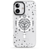 iPhone 16 Pro Max Leo Emblem - Transparent Design Black Impact Phone Case