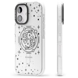 iPhone 16 Pro Max Pisces Emblem - Transparent Design Black Impact Phone Case