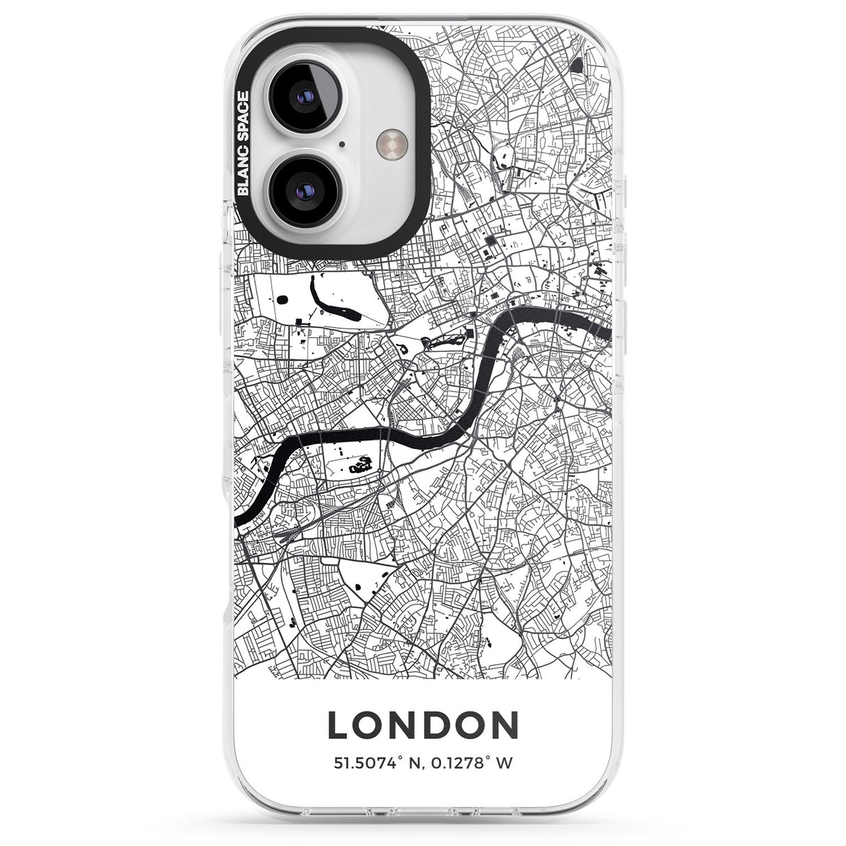 iPhone 16 Pro Max Map of London, England Black Impact Phone Case