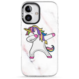 iPhone 16 Pro Max Designer Marble Unicorn Dab Black Impact Phone Case