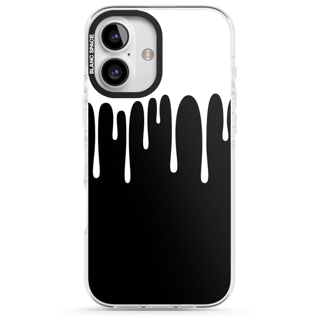 iPhone 16 Pro Max Melted Effect: White & Black Black Impact Phone Case