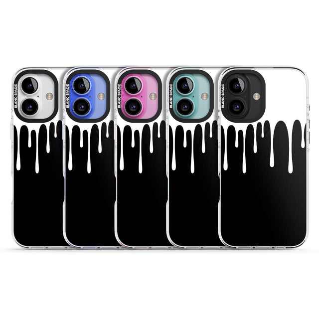 iPhone 16 Pro Max Melted Effect: White & Black Black Impact Phone Case