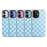 iPhone 16 Pro Max SKYBLUE CHECKERED Clear Impact Phone Case + Magsafe