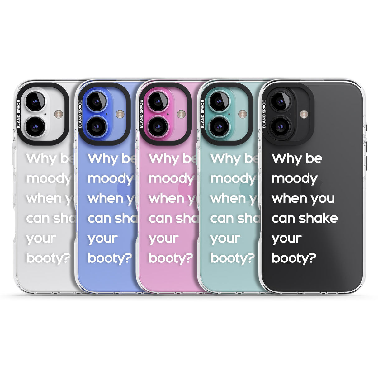 iPhone 16 Pro Max Why be moody? (White) Black Impact Phone Case