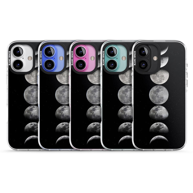 iPhone 16 Pro Max Phases Of The Moon Black Impact Phone Case