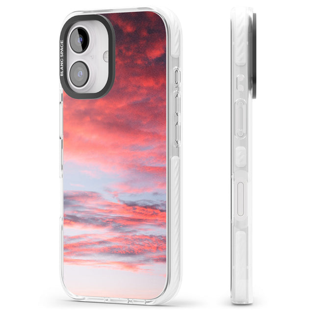 iPhone 16 Pro Max Pink Cloudy Sunset Photograph Black Impact Phone Case