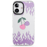 iPhone 16 Pro Max Cherries n' Flames Black Impact Phone Case