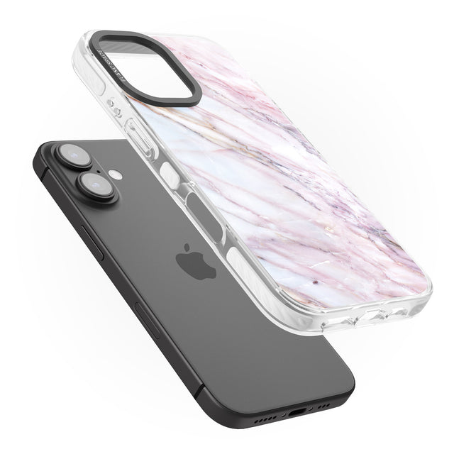 iPhone 16 Pro Max Pink & Purple Marble Black Impact Phone Case