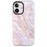 iPhone 16 Pro Max Soft Pink & Yellow Onyx Marble Black Impact Phone Case