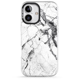 iPhone 16 Pro Max Black & White Stormy Marble Black Impact Phone Case