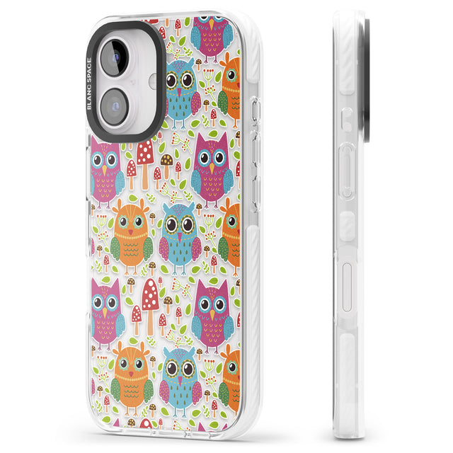 iPhone 16 Pro Max Forrest Owl Clear Pattern Black Impact Phone Case