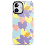 iPhone 16 Pro Max Pastel Hearts Black Impact Phone Case