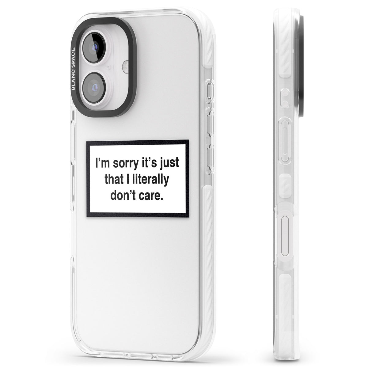 iPhone 16 Pro Max I Literally Don't Care Black Impact Phone Case