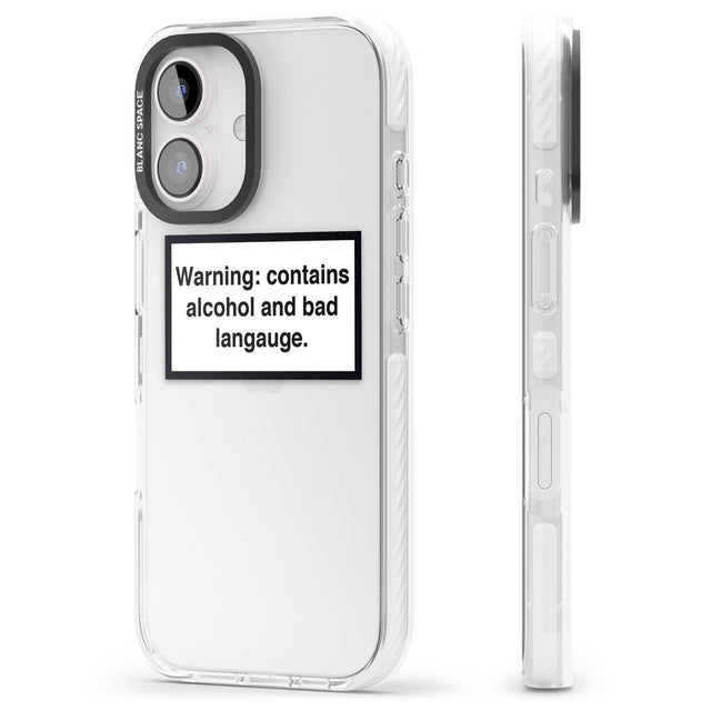 iPhone 16 Pro Max Warning: Contains Alcohol & Bad Language Black Impact Phone Case