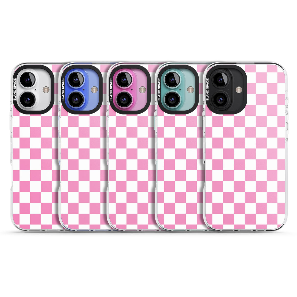 iPhone 16 Pro Max Pink Checkered Black Impact Phone Case