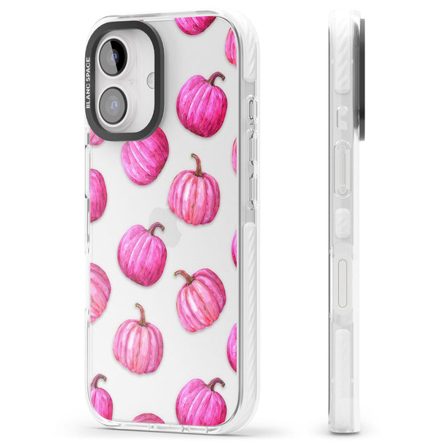 Pink Pumpkins Impact Phone Case for iPhone 16, iPhone 16 Plus