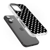 iPhone 16 Pro Max Designer Chic Black Polka Dot Black Impact Phone Case