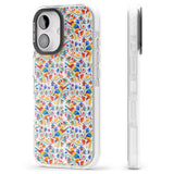 iPhone 16 Pro Max Floral Rabbit Pattern in Rainbow Black Impact Phone Case