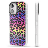 iPhone 16 Pro Max Rainbow Gradient Leopard Print Black Impact Phone Case