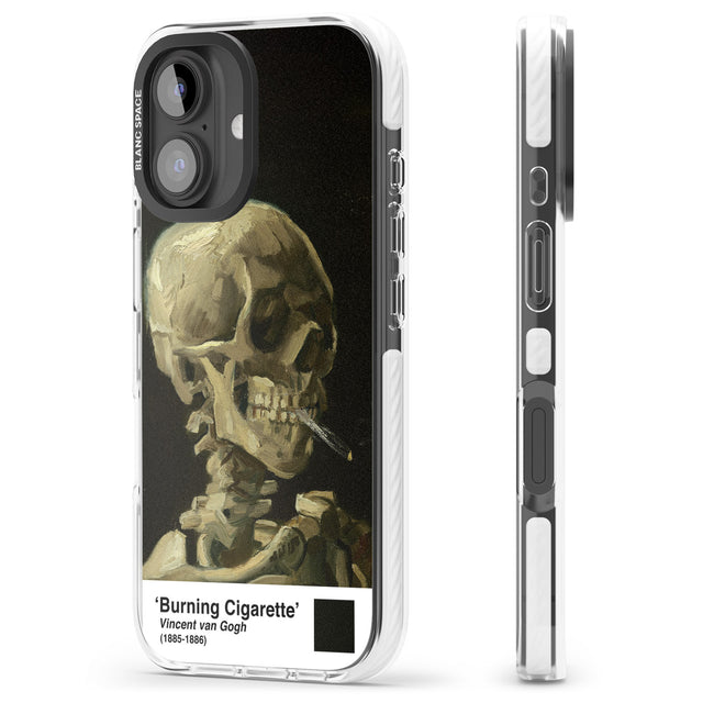 iPhone 16 Pro Max Skull of a Skeleton with Burning Cigarette Black Impact Phone Case