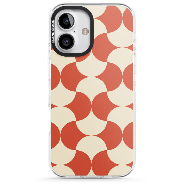 iPhone 16 Pro Max Abstract Retro Shapes: Psychedelic Pattern Black Impact Phone Case