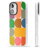 iPhone 16 Pro Max Abstract Retro Shapes: Rainbow Mix Black Impact Phone Case