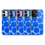 iPhone 16 Pro Max Abstract Retro Shapes: Blue Dots Black Impact Phone Case