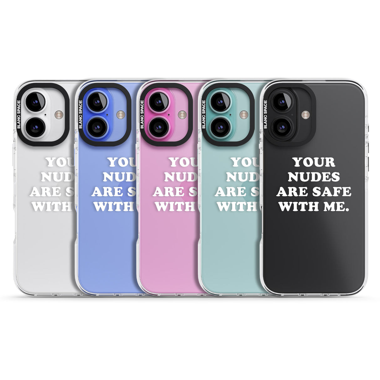 iPhone 16 Pro Max Your nudes are safe with me... WHITE Black Impact Phone Case