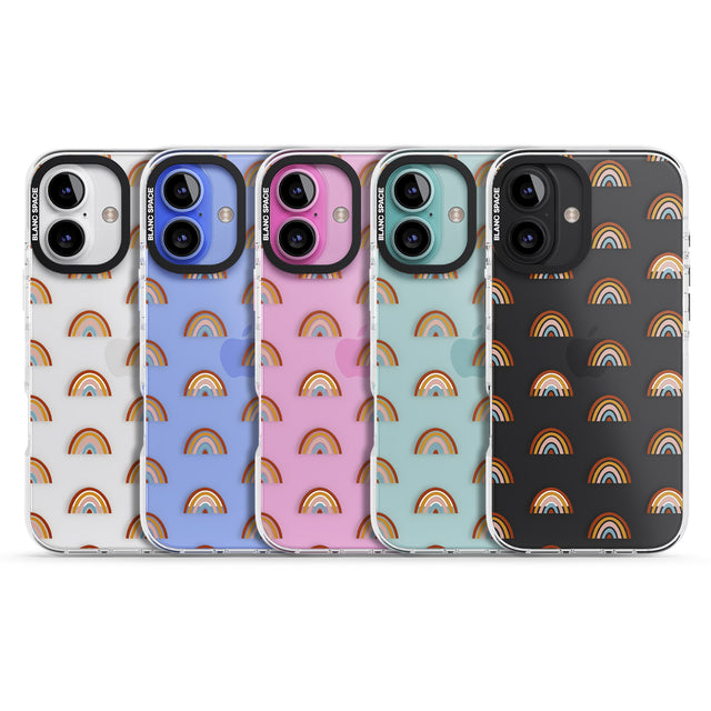 iPhone 16 Pro Max Cute Scandinavian Rainbows Black Impact Phone Case