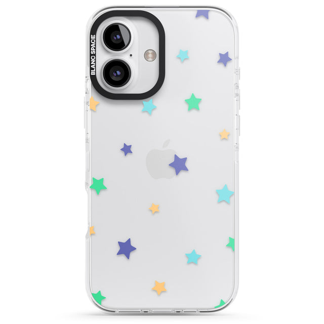 iPhone 16 Pro Max Pastel Stars Pattern Black Impact Phone Case