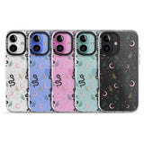 iPhone 16 Pro Max Snake & Moon Pattern (Clear) Black Impact Phone Case