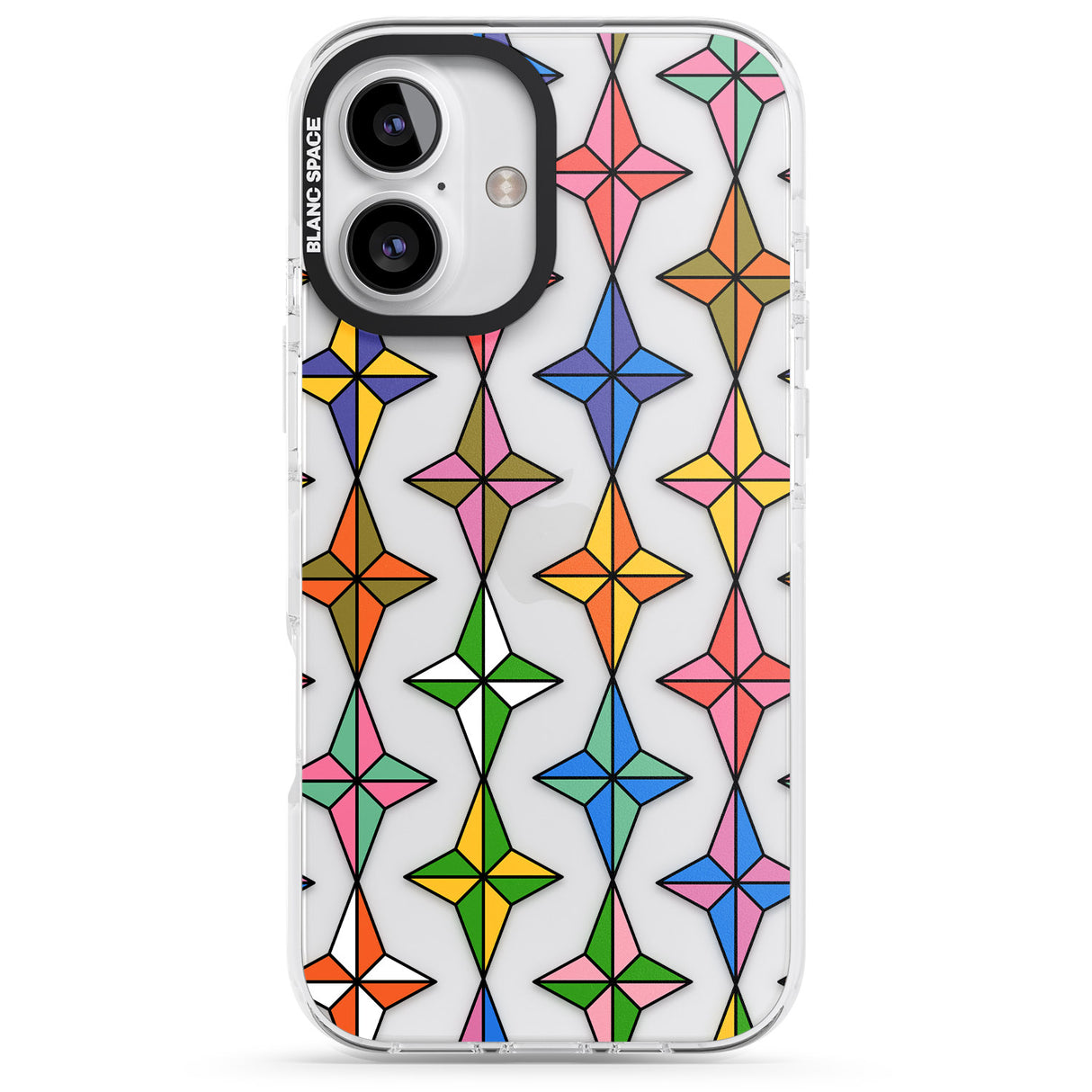 iPhone 16 Pro Max Multi Colour Stars Pattern Black Impact Phone Case