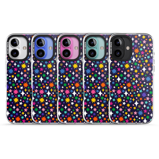 iPhone 16 Pro Max Rainbow Starburst (Purple) Black Impact Phone Case