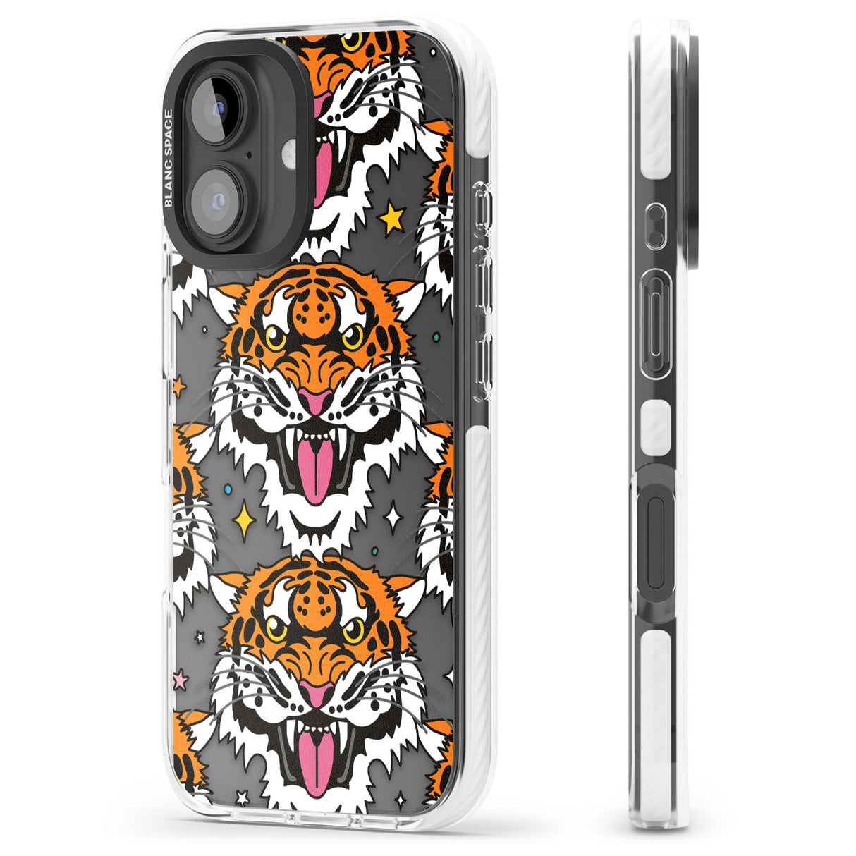 iPhone 16 Pro Max Fierce Jungle Tigers Black Impact Phone Case