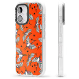 iPhone 16 Pro Max Colourful Crane Pattern (Orange) Black Impact Phone Case