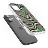 iPhone 16 Pro Max Green Optic Waves Black Impact Phone Case