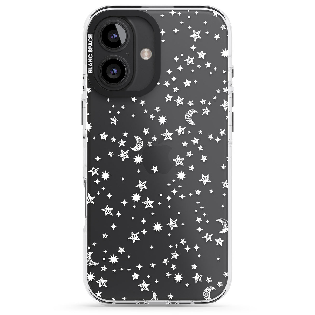 iPhone 16 Pro Max White Cosmic Galaxy Pattern Black Impact Phone Case