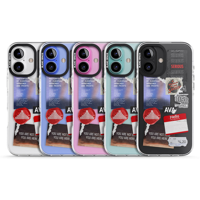 iPhone 16 Pro Max Red & Black Sticker Mix Black Impact Phone Case