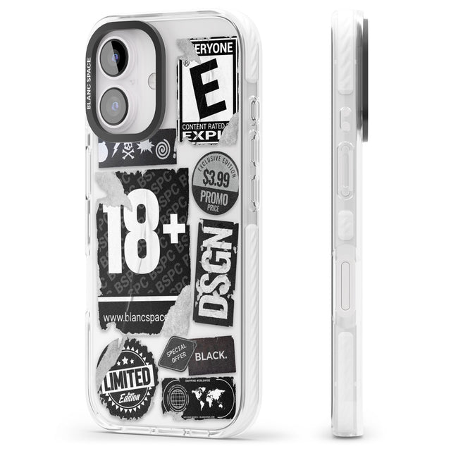 iPhone 16 Pro Max Black Sticker Mix Black Impact Phone Case