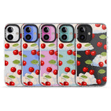 iPhone 16 Pro Max Vintage Cherries & Clouds Black Impact Phone Case + Magsafe