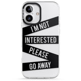 iPhone 16 Pro Max Black Stripes I'm Not Interested Black Impact Phone Case