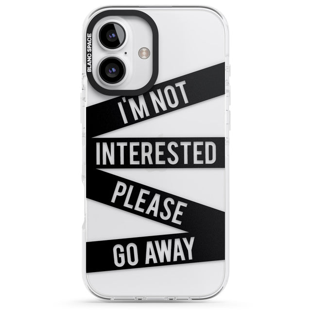 iPhone 16 Pro Max Black Stripes I'm Not Interested Black Impact Phone Case