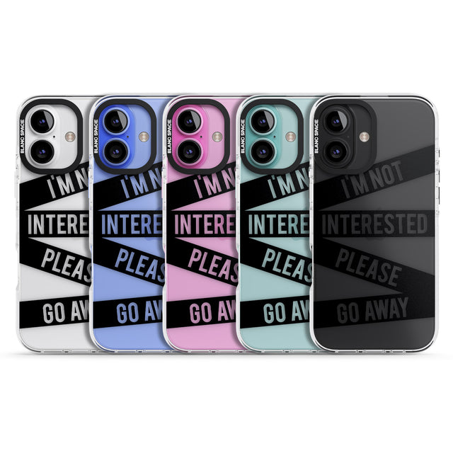 iPhone 16 Pro Max Black Stripes I'm Not Interested Black Impact Phone Case