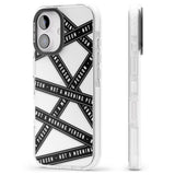 iPhone 16 Pro Max Caution Tape (Clear) Not a Morning Person Black Impact Phone Case