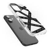 iPhone 16 Pro Max Caution Tape (Clear) Not Cute Just Psycho Black Impact Phone Case