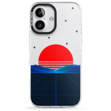 iPhone 16 Pro Max Japanese Sunset Vaporwave Black Impact Phone Case