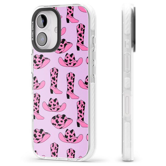 iPhone 16 Pro Max Cow-Girl Pattern Black Impact Phone Case