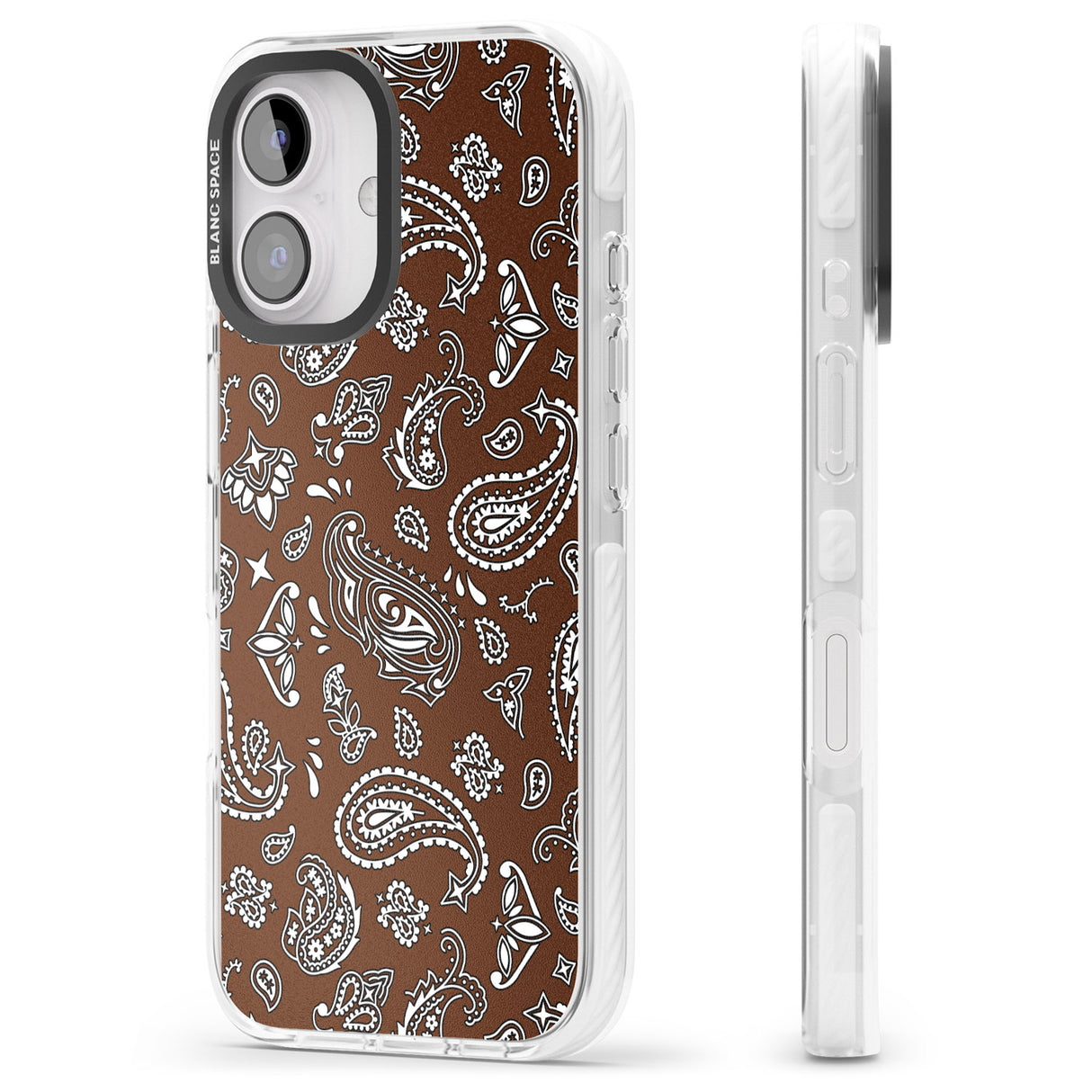 iPhone 16 Pro Max Brown Bandana Black Impact Phone Case