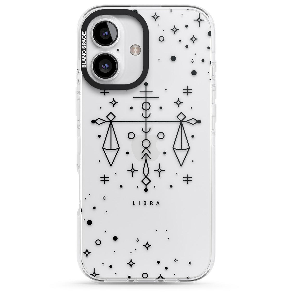 iPhone 16 Pro Max Libra Emblem - Transparent Design Black Impact Phone Case